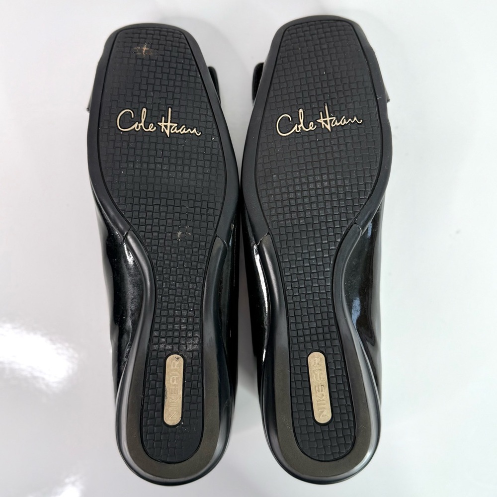 COLE HAAN NIKE AIR COLLAB Size 5.5 Black Patent Leather Ballet Flat Slip Shoes - Picture 7 of 16